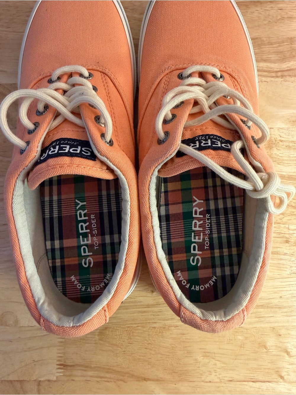 Vintage Sperry Salmon Top-Siders Memory Foam